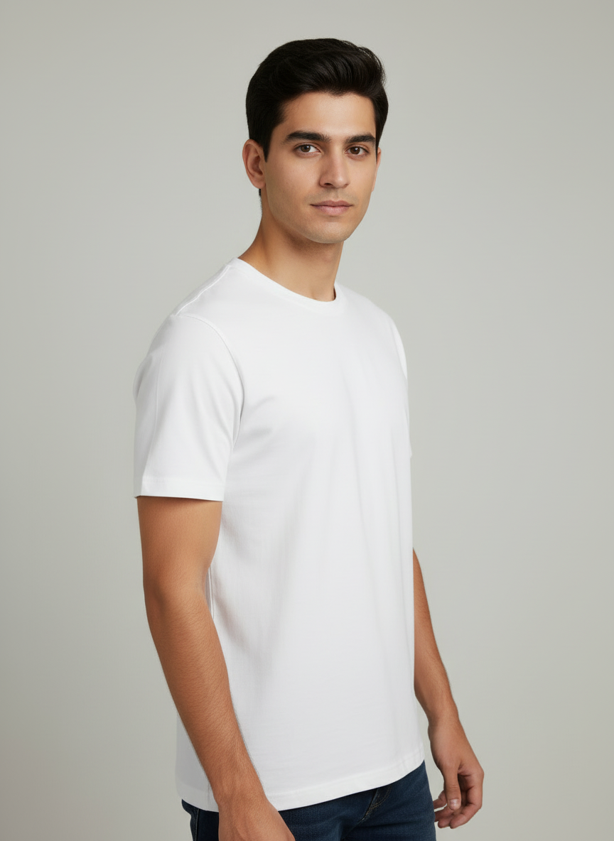 NEXPRNDE SOLID ROUND NECK TEE