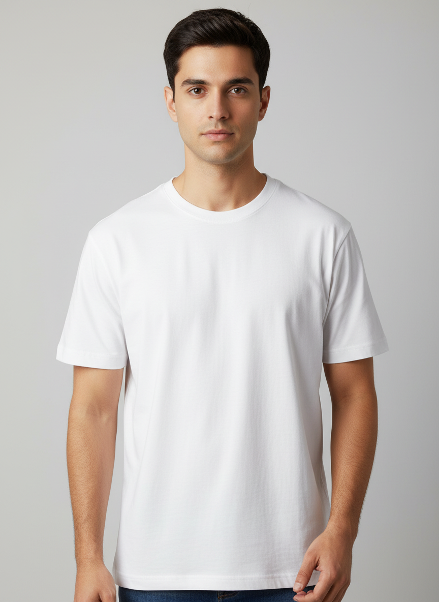 NEXPRNDE SOLID ROUND NECK TEE